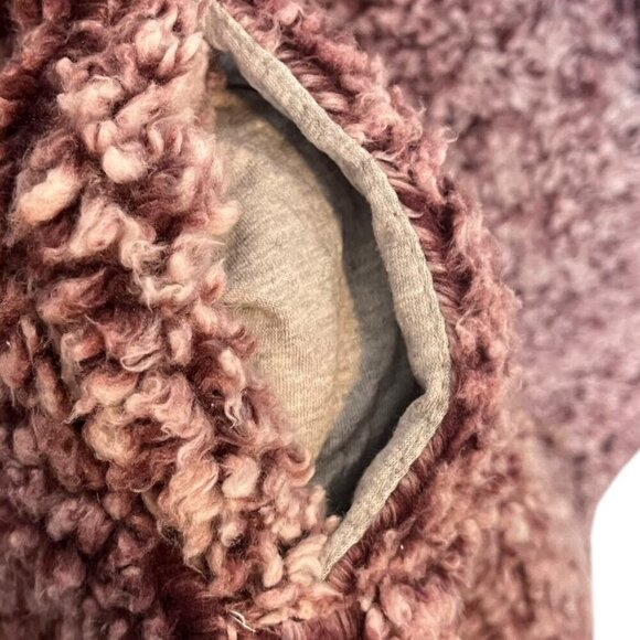 Weatherproof Women's L 1/4 Zip Teddy Fleece Pullover Maroon Mauve‎ Cozy Winter - Picture 4 of 8